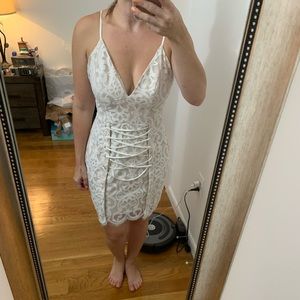 White lace tie dress
